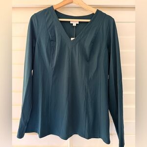 J. Jill Teal Long Sleeve V-Neck Top